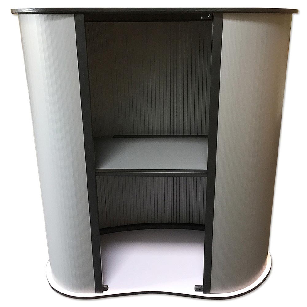 Messetheke, Oval gebogen, Ohne Druck