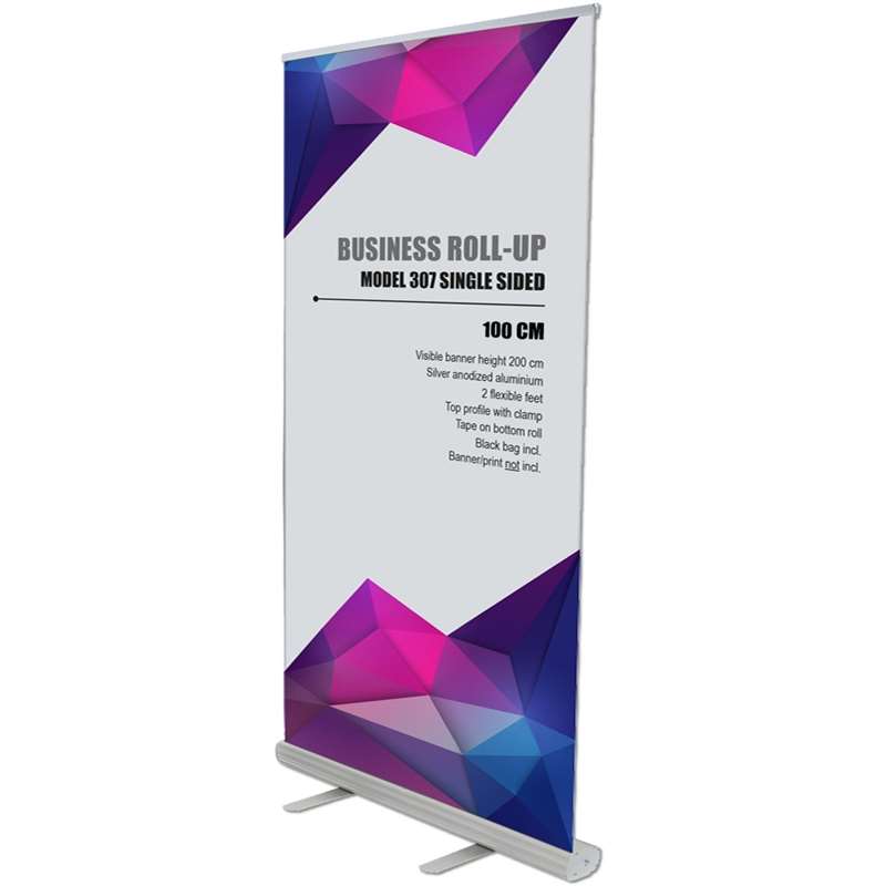 Roll-Up Kassette, Business, Einseitig, Aluminium, Inklusive Tasche