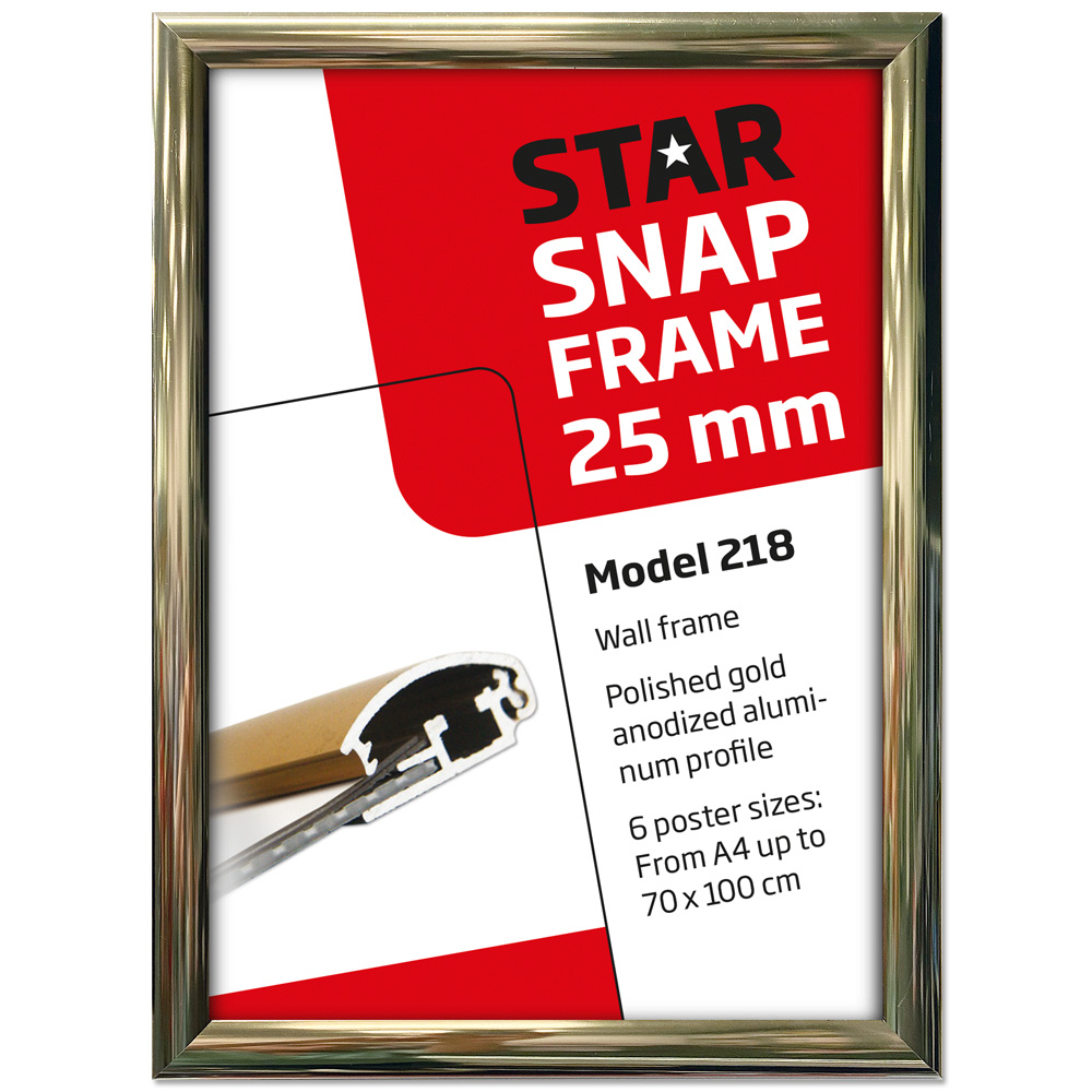 Klapprahmen, 25 mm Profil, Gold poliert, A1 - 59,4 x 84,1 cm