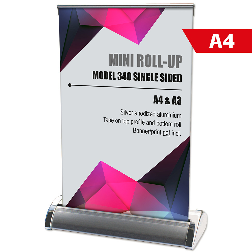 Roll-Up Basic, Mini, Silber, Einseitig, Kassette