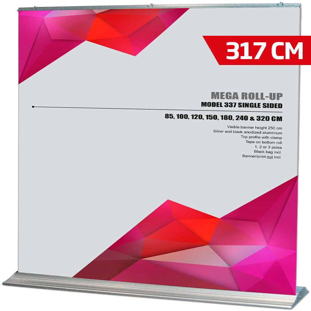Roll-Up Basic, Mega, Einseitig, Silber