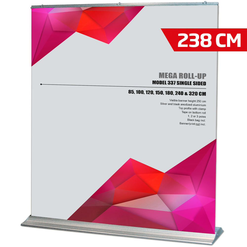 Roll-Up Basic, Mega, Einseitig, Silber