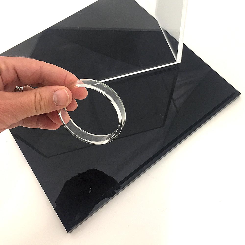 Vitrine, Showcase Square, 30,5 cm, Schwarz/Transparent