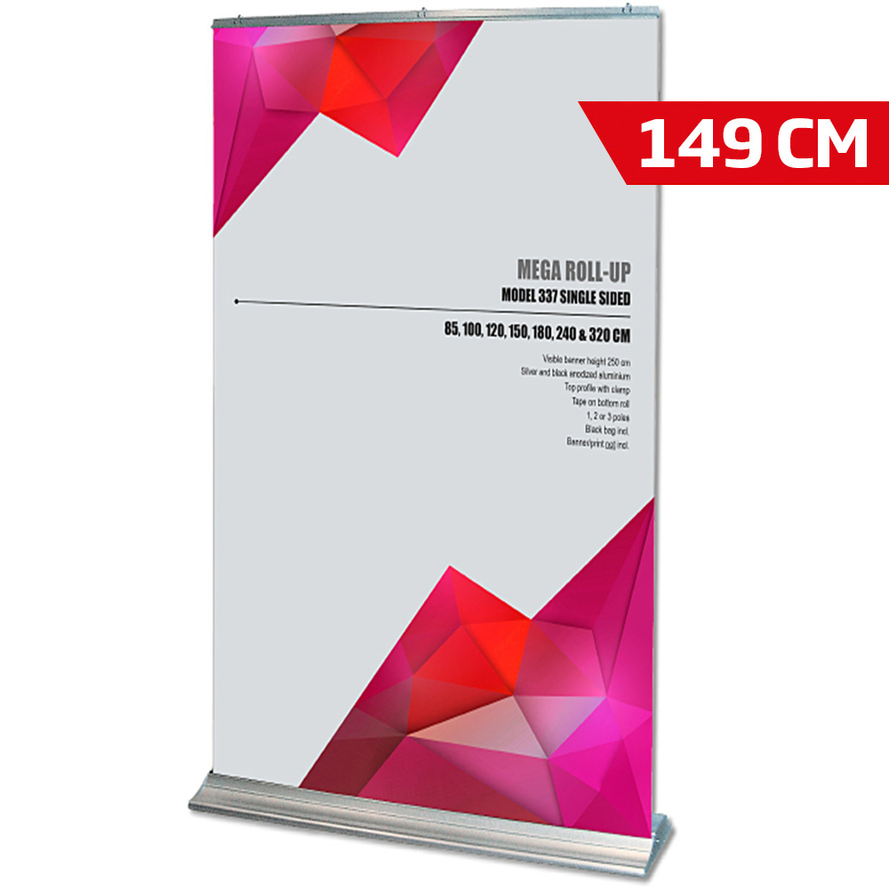 Roll-Up Basic, Mega, Einseitig, Silber