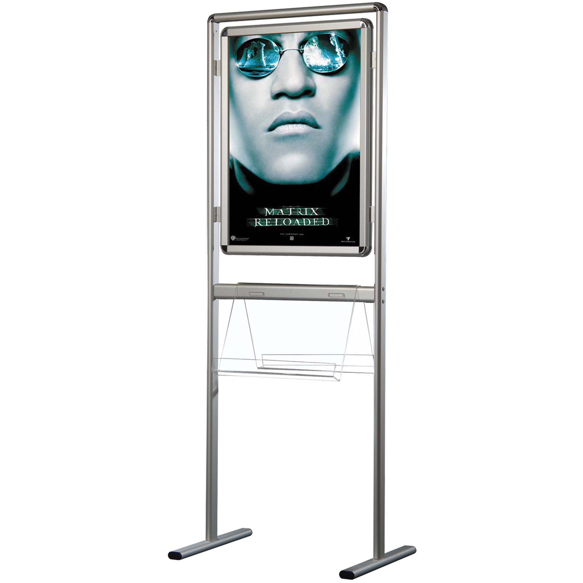 Plakatständer mit Prospekthalter, Info-Line, Klapprahmen, doppeltseitig, A1 - 59,4 x 84,1 cm
