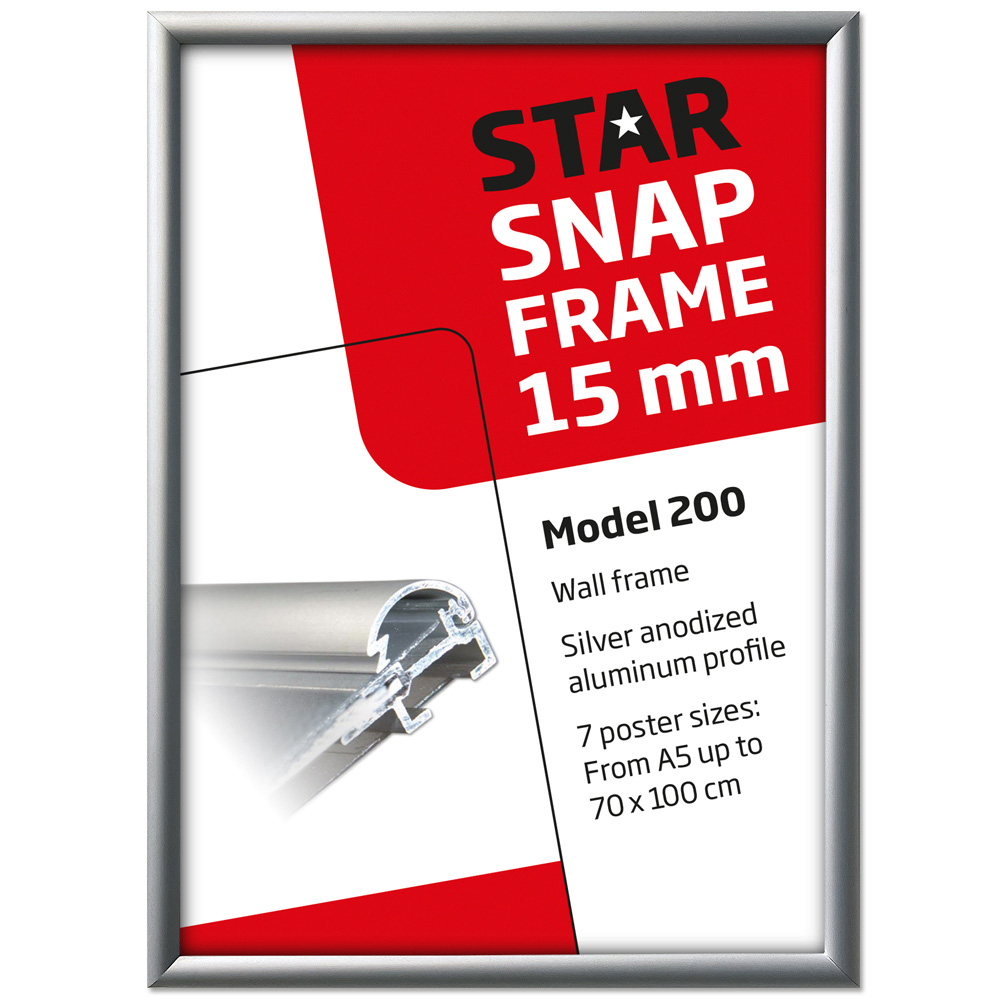 Klapprahmen, 15 mm Aluminiumprofil, Silber