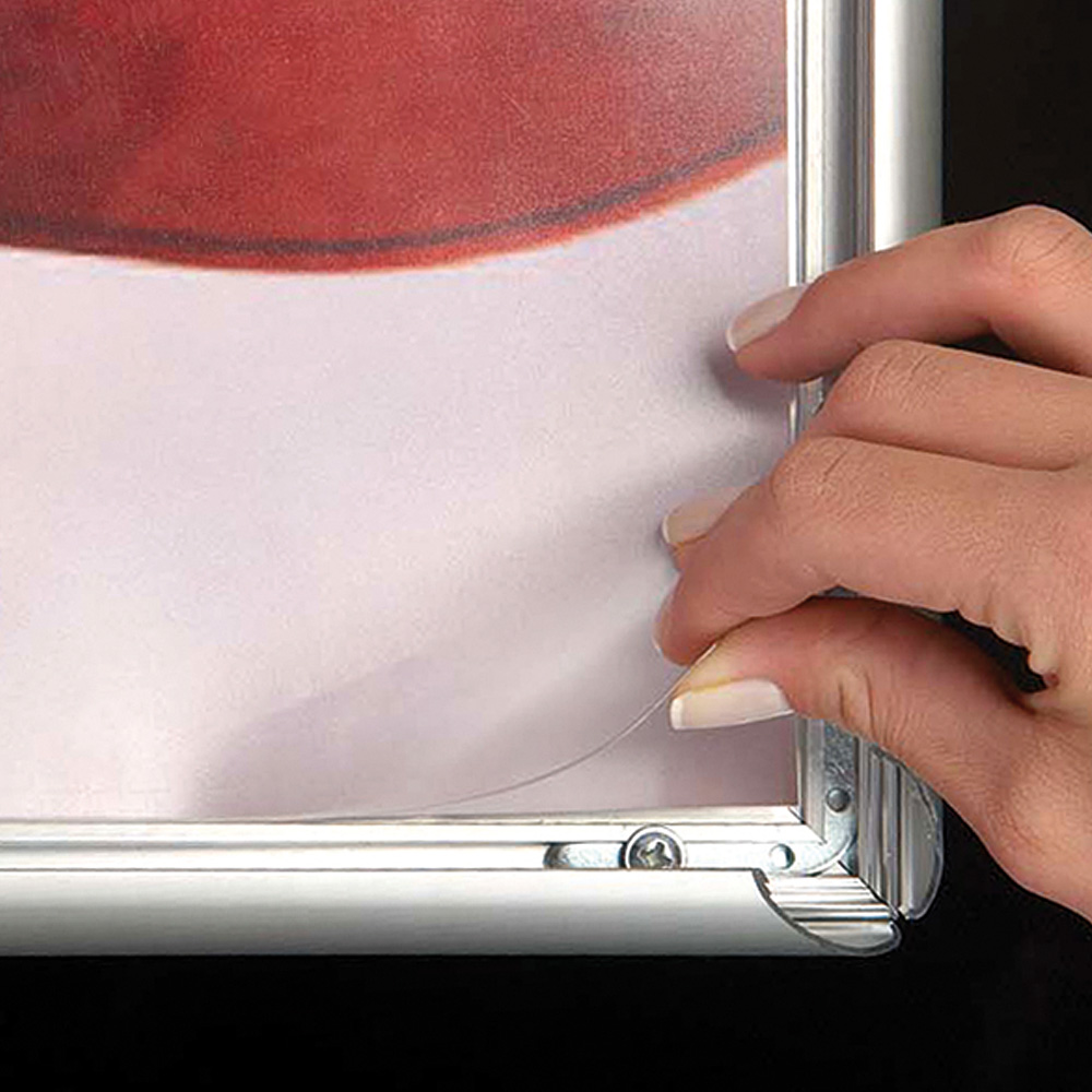 Klapprahmen, Security Frame, 25 mm Aluminiumprofil, Silber