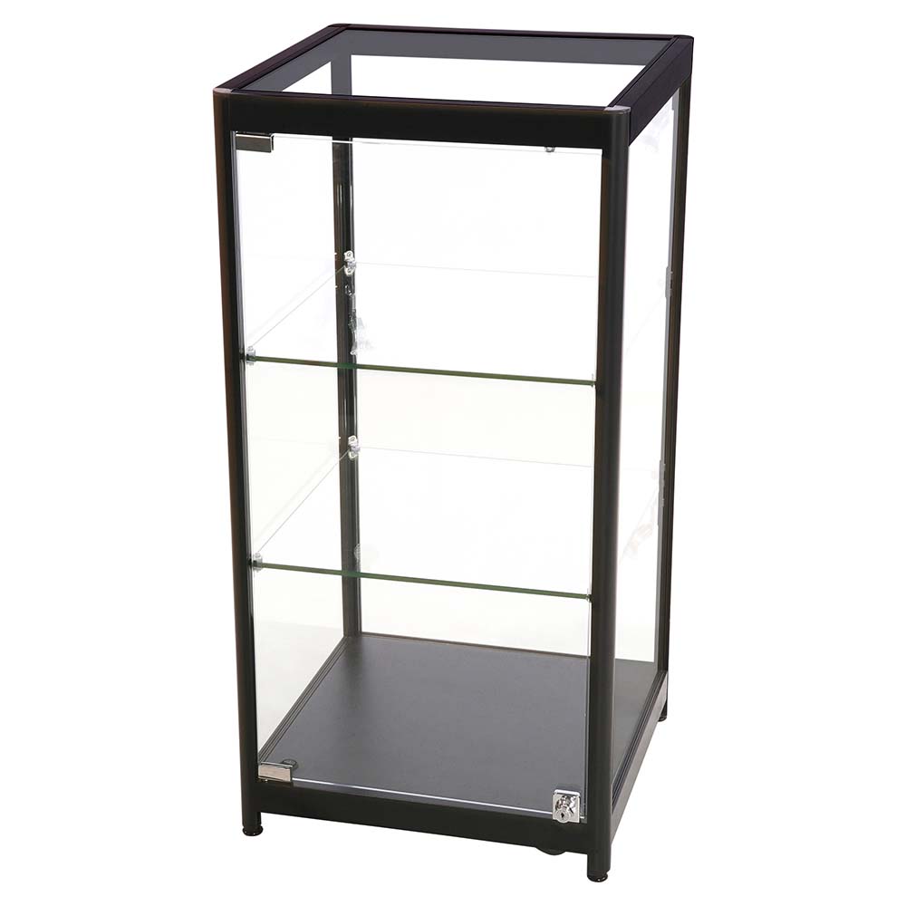 Vitrine, Showcase Counter Solo, LED-Licht, mit Schloss, Schwarz
