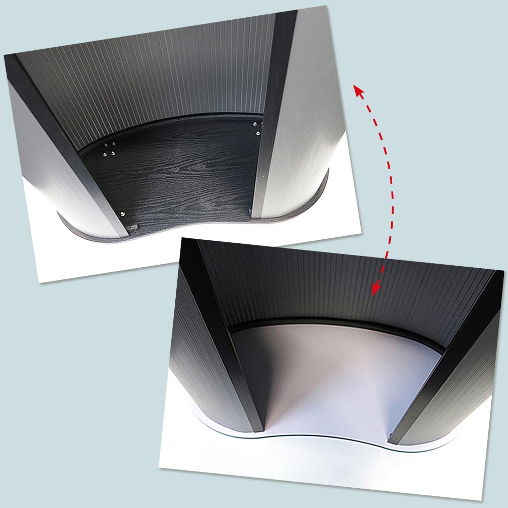 Messetheke, Oval gebogen, Ohne Druck
