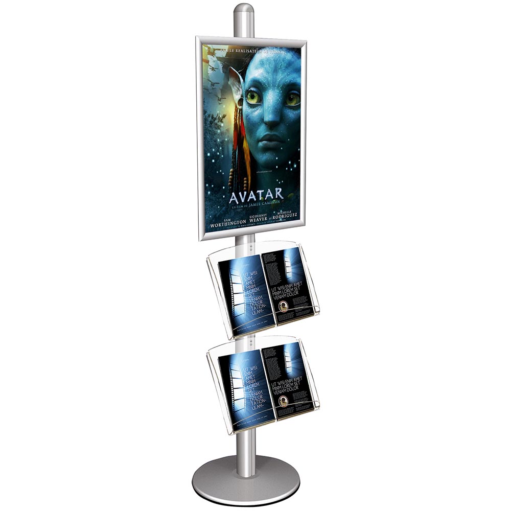 Infoständer, Multistand, Einseitig, 2 Acrylregale, 1 X Klapprahmen