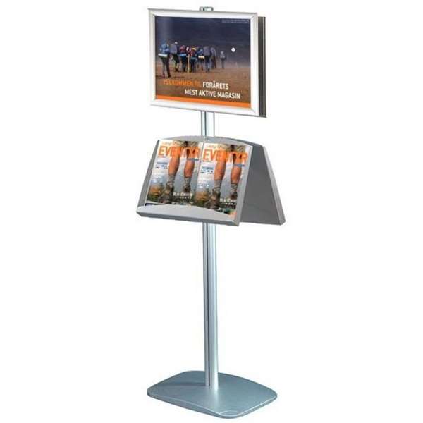 Infoständer, Multistand, Doppeltseitig, 2 Klapprahmen, 2 Stahlregale