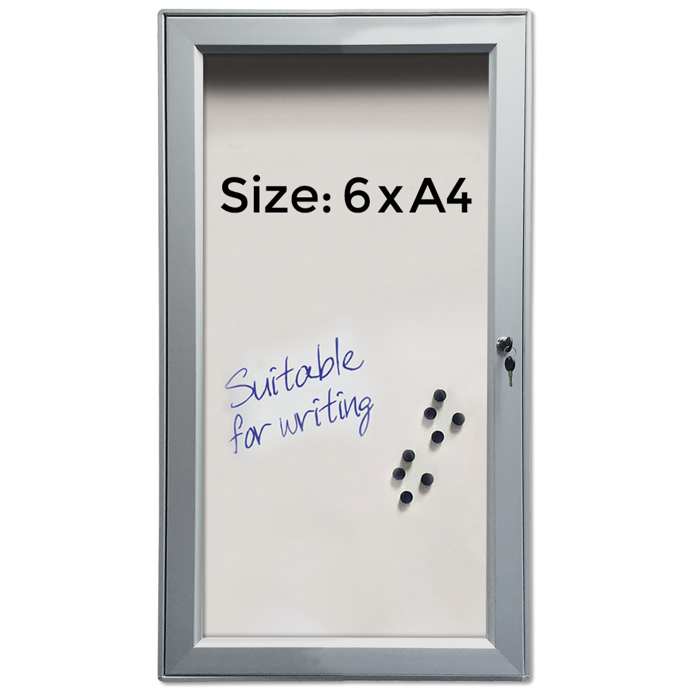 Schaukasten, Infobox, Magnetisch, Silber, mit Schloss