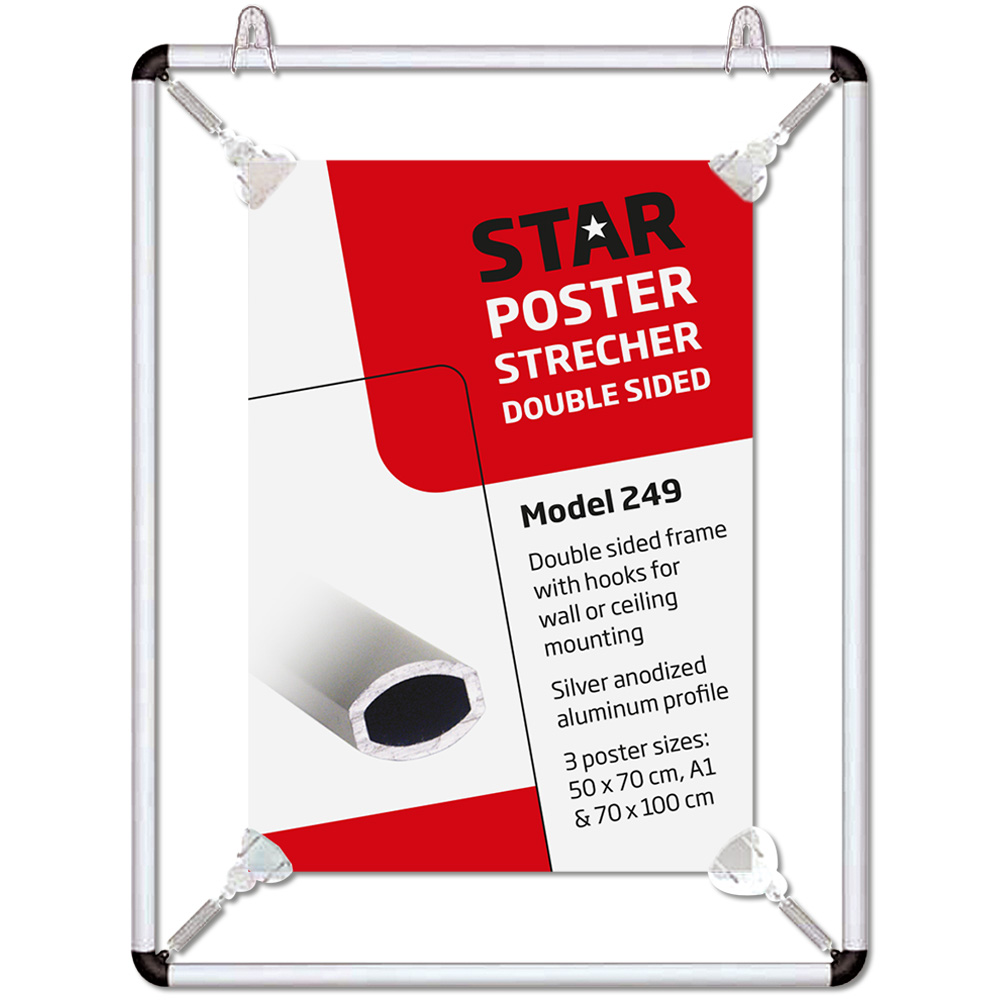 Posterrahmen, Poster Stretcher, Doppeltseitig, Silber
