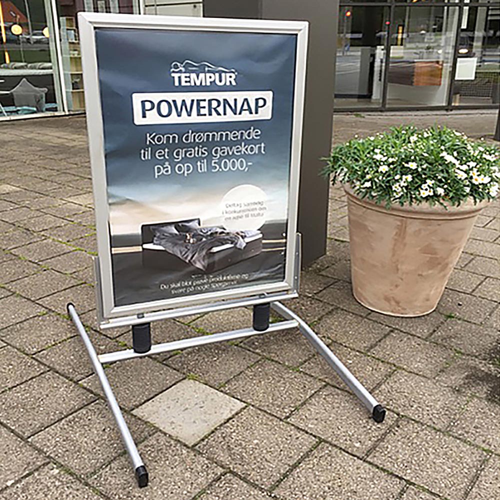 Kundenstopper, Wind-Line Basic, Silber