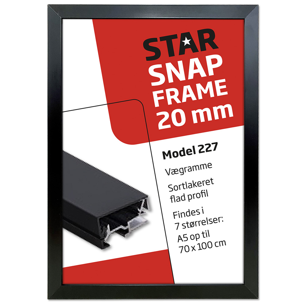 Klapprahmen, 20 mm Aluminium Flachprofil, Schwarz