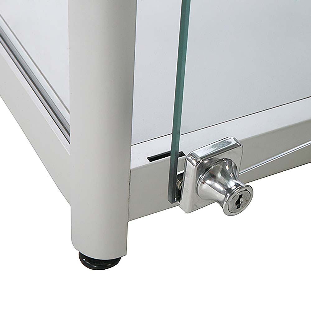 Vitrine - Showcase Counter Solo Glasvitrine mit LED-Licht und Schloss - Silber