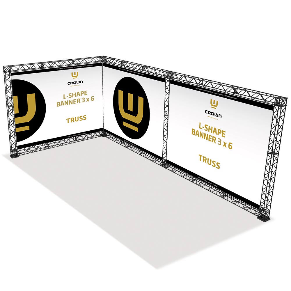CROWN TRUSS 15 L-shape wall 3 x 3 m, 300 x 600 cm