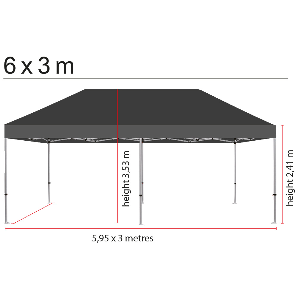 Event Tent Lux, Wasserdichtes Polyester, Silber/Schwarz