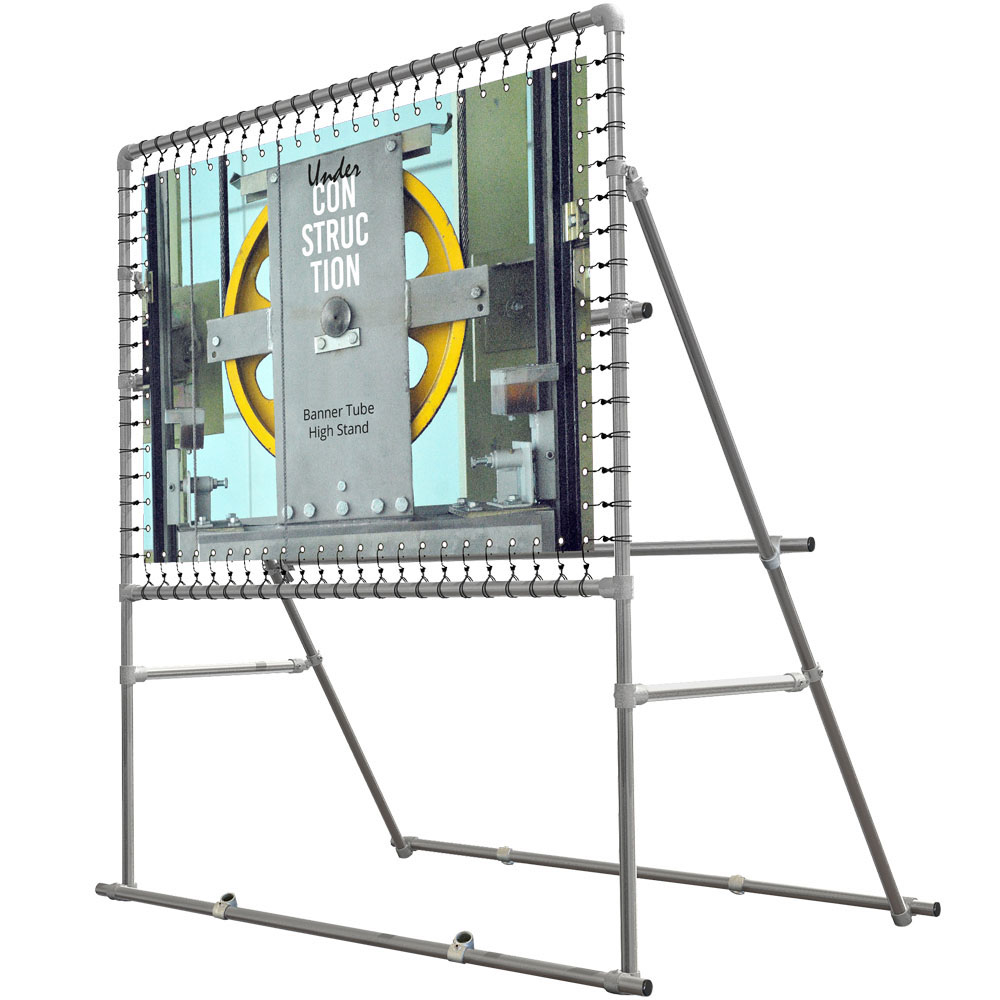 Bannerdisplay, Draußen, Banner Tube High Stand, Aluminiumrohr 0.3 mm Ø 48 mm