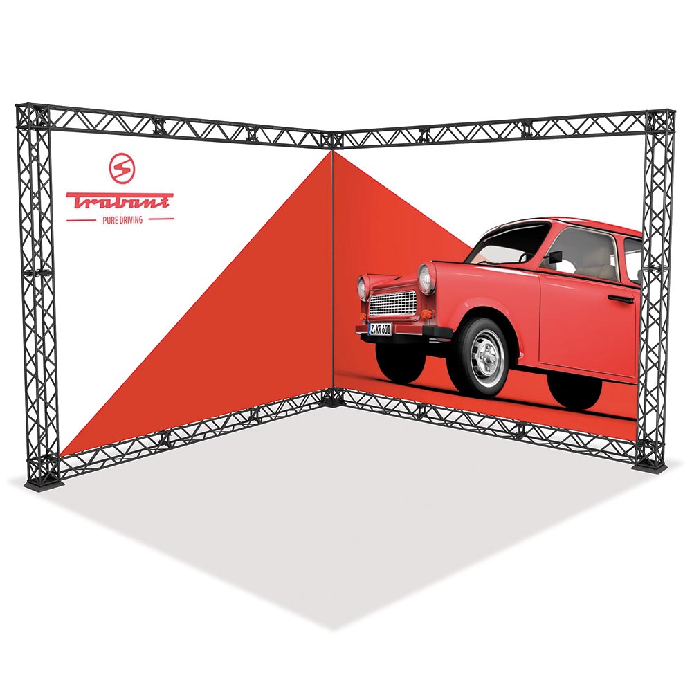 CROWN TRUSS 15 L-shape wall 3 x 3 m, Schwarz