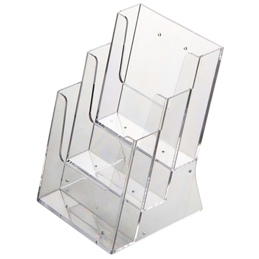 Prospekthalter Multi Dispenser, Klares Acryl, 3-Gänge-Menü